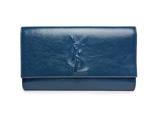 SOLD OUT YSL Yves Saint Laurent Ocean Blue Crackled Leather Belle de Jour Clutch